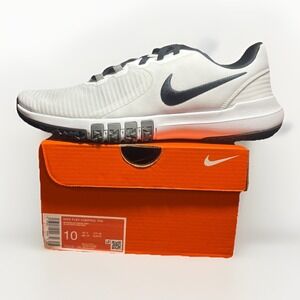 Mens 10 Nike Flex Control 4 CD0197-100 White Black Running Shoes Cross Trainer